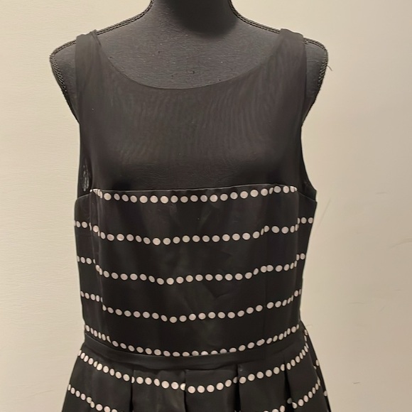 Taylor Dresses & Skirts - Taylor Dress Women Size 14 Black White Dressy Formal Polka Dots Stripe Pleated